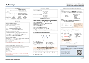 O Level E Math Cheatsheet | Ultimate Summary Guide | Paradigm